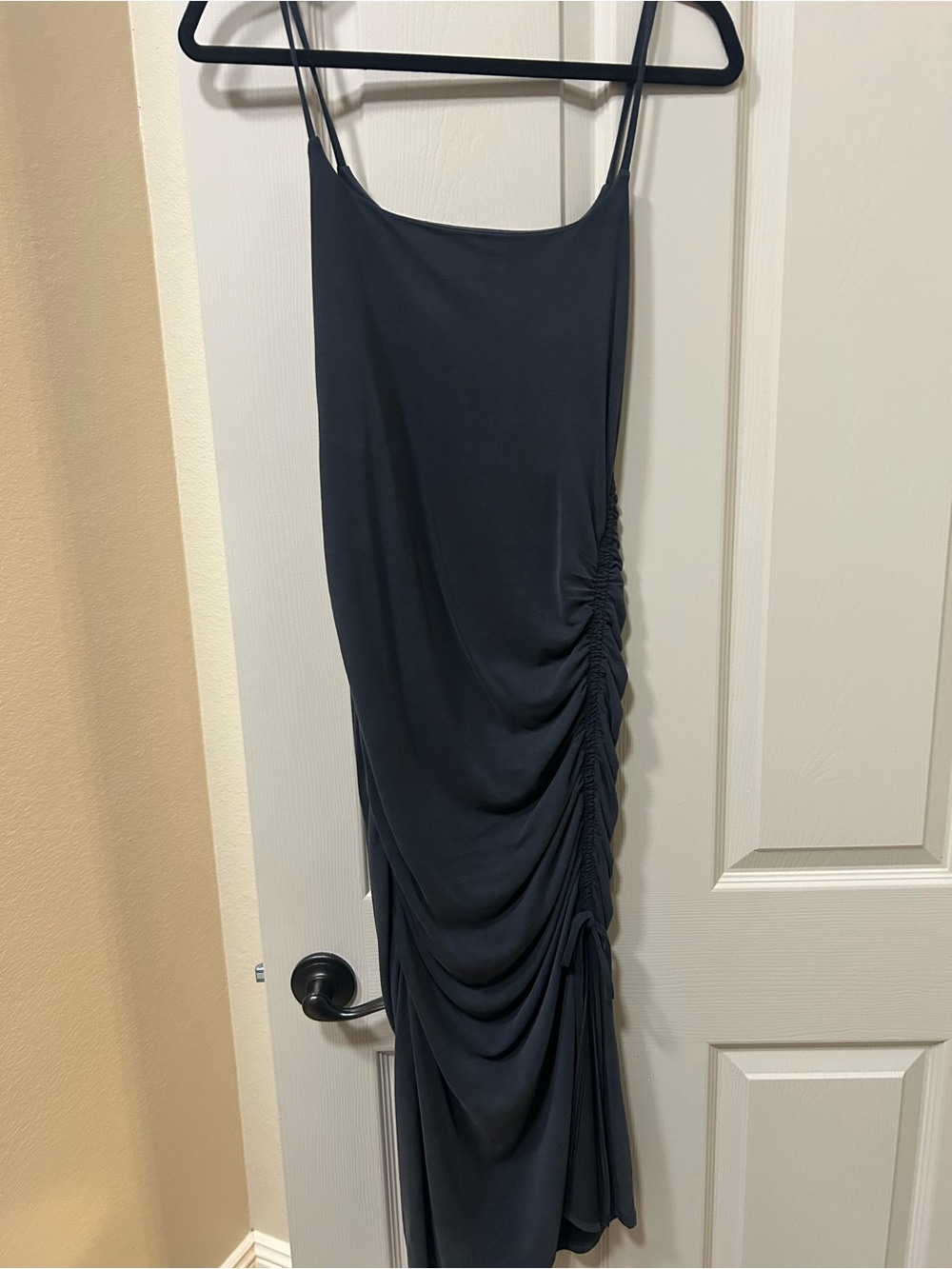 Women's Express Dark Grey Ruched Side Slip Dress
